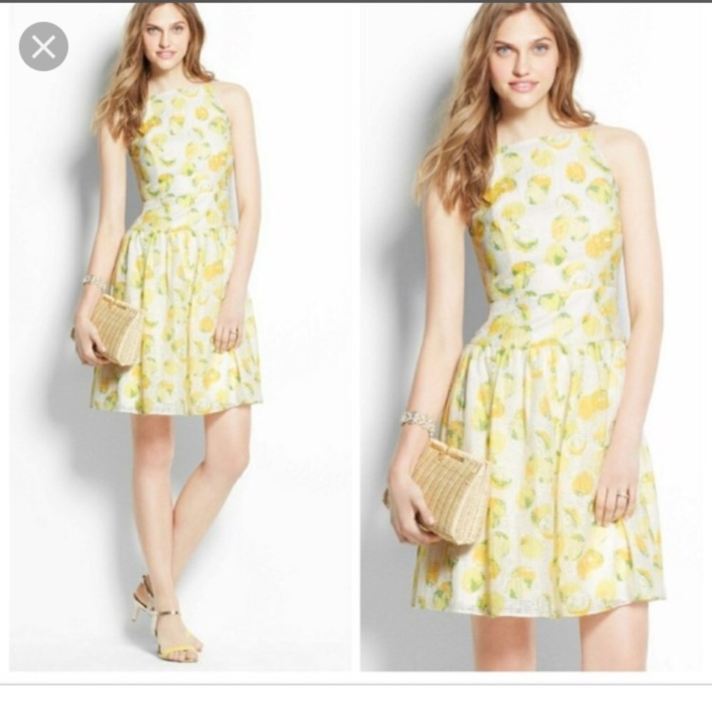 Ann Taylor lemon print dress size 8